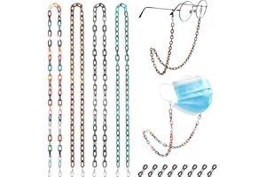 Hifot 4 Piezas Cadenas Para Gafas, Acrílico Cordones para Mascarillas, Cordones para Gafas Retenedor Cadenas Gafas Lectura para Mujer Hombre Niño