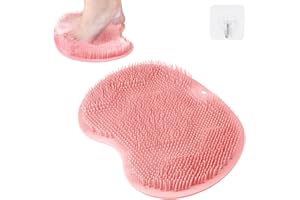 Fefod Tappetino Scrubber Doccia, Piedi Scrubber per Doccia, Massaggiatore Lavaggio del Piede per Doccia con Ventose Antiscivolo, Pad Massaggio Doccia Piede per Peeling, Massaggio Alla Schiena