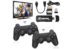 Wireless Retro Game Console,Retro Game Stick,Console Stick Game,4K HDMI Output,Plug and Play Video Game Stick Built in Games,Over 10 Classic Emulators, with Dual Wireless Controllers (128G)