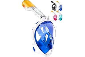 HINATAA Maschera da Snorkeling Integrale a 180°, Design per respirazione Libera, Anti-Appannamento e Anti-perdite, con Cinghie Regolabili per la Testa, per Adulti, Ragazzi e Bambini