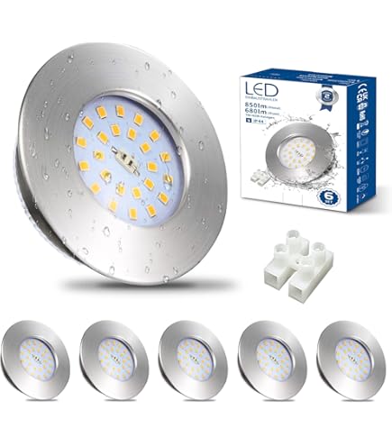 Oktaplex Lighting Lot De 6 Spots LED Sedan - 3 Niveaux D'intensité Ampoule Plate