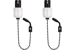 ‎NEW DIRECTION TACKLE New Direction Tackle weißer Bobbin T3 pro | 2 Ruten Set | Schwarze Kette | Verstellbarer Schnurclip | Slot für Isotop | Karpfenangeln