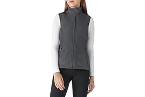 Outdoor Ventures Softshell Weste Damen Ärmellose Jacke Laufweste Leicht Winddicht Warm Fleeceweste Stehkragen Sport Golf Weste mit 4 Taschen für Wandern Camping
