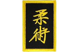 PLAYWELL Toppe ricamate di arti marziali - Ju Jitsu Patch, Nero , Taglia unica