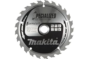 Makita B-62985 EFFICUT Circular Saw Blade Diameter 165 x 1.4 x 20 mm, 25 Teeth, 23° Tooth Angle, for Clean and Quick Cuts in Wood, for Cordless Hand Circular Saws