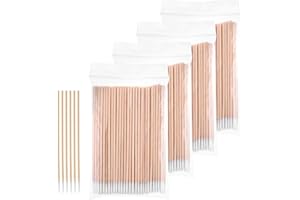 JIYIN 400 sztuk patyczków higienicznych z drewna, szpiczaste, 10 cm, patyczki higieniczne do makijażu, do brwi, szminki, rzęs, akcesoria do paznokci