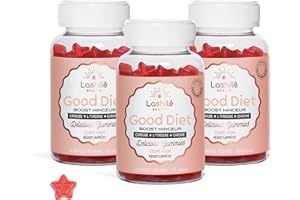 Lashilé Beauty - Complément Alimentaire - Coupe-Faim Puissant & Contrôle de l’Appétit - Good Diet Vitamines - Made in France - Caroube, Chrome, L-Tyrosine - Cure 3 Mois 180 Gummies