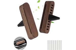 ZUYIST 2 sztuki dyfuzorów samochodowych, drewniany dyfuzor do olejków eterycznych z 8 wkładkami do uzupełniania, odświeżacz powietrza do samochodu, dyfuzor zapachowy do wnętrza samochodu, klips samochodowy