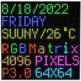 Écran LED Pixel 64x64 Avec Appli - Affichage Personnalisable Texte/animations - Pour Salon, Gaming, Décoration
