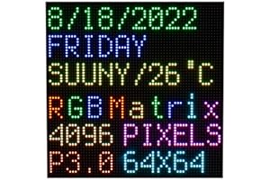 IIUNIUS 64x64 RGB LED Matrix Panel Full Color für Raspberry Pi/Ardui 192x192 mm 3mm Pitch 4096 LEDs Adjustable Brightness
