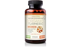 TURMERIC VITALITY Organic Turmeric Curcumin Capsules Triple Strength with 95% Curcumin - Ginger & Black Pepper for Maximum Absorption – High Strength Supplement 2130mg Serving
