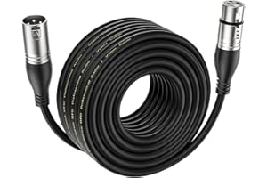 EBXYA Câble de microphone XLR Premium 15M Connecteur et prise 3 broches symétriques Câble de patch DMX