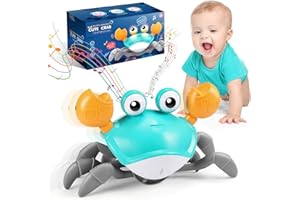 Veopoko Crawling Crab Toy - Baby Sensory Toy for 0-12 Months - Gifts for 1-4 Year Old Girls and Boys - Montessori Toys for Babies and Kids