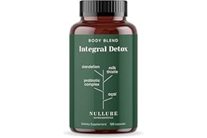 ‎NULLURE Detox Kur Komplex I Mariendistel Kapseln | Natürliche Leber Entgiften | Leberkur | Antioxidantien Mariendistel + Löwenzahn + Kurkuma + Ingwer + Kulturen Komplex I Vegan I - 120 Kapseln (2 Monate)