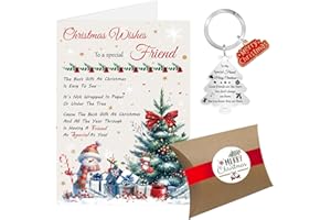 POPMANKO Friend Christmas Card, Christmas Card Xmas Card for Special Friends, Merry Christmas Cards Keyring Gifts with Gift Box Envelope (Friend)