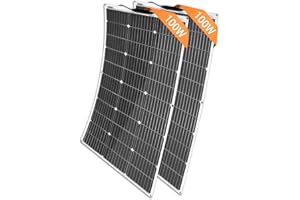 YINGGUANG 2 Pannelli Solari 100 Watt Flessibili 18 V - Modulo Solare Monocristallino cella Solare caricatore Solare Fotovoltaico sistema Solare con cavo di ricarica per batterie 12 V per camper, auto, barca