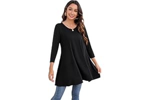 Enmain Maglietta a Maniche Lunghe con Girocollo da Donna Tunica Top Casual Camicette Maglietta Donna Lunga