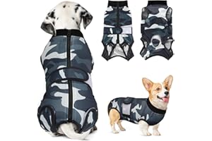 SlowTon Combinaison de récupération de Chirurgie de Chien, Chemise de récupération d’Animal de Compagnie Chien plaies Abdominales Bandages, empêchant Le léchage Combinaison de stérilisation