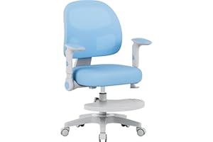 ‎MARK ADLER MARK ADLER Junior 5.0 Blue | Kinder Schreibtischstuhl Ergonomischer Bürostuhl Kinderdrehstuhl Jugendstuhl | Fußablage | Sitztiefe einstellen | Verstellbare Armlehnen | Höhenverstellbar | Blau