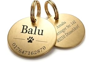 TMT Dog Tag with Engraving, Stainless Steel Dog Pendant, Weatherproof, Matte Finish, Rose Gold, Silver, Dog Collar with Name and Phone Number, Dog Tag Personalised with Symbols