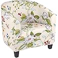 Souarts Tub Chair Covers Stretch Chair Covers For Armchairs Spring Print Arm Chair Slipcover Bucket Seat Cover Removable Washable Protector Cover For Bar Counter Living Room Reception