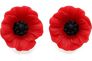 Bluebubble POPPY DAYS 19mm Medium Poppy Flower Stud Earrings on Gift Card