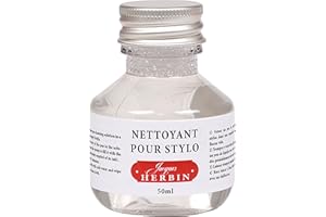 Jacques Herbin 12300T- Un flacon de nettoyant pour stylo-plumes et stylos roller 50 ml (produit sans emballage - objectif zéro déchet)