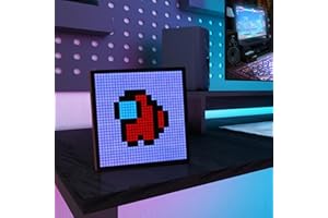 JDVOOTD Pixel Art Display Tischuhr Digital, LED Anzeige Programmierbar mit App-Steuerung, Digitale Bilderrahmen mit Uhranzeige, Stoppuhr und Anzeigetafel Elektronisch, Gaming Room Deko, Geschenke