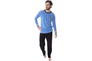 Intimo Star Trek Original Series Men's Uniform Costume Sleepwear Piżama Set - Captain Kirk Or Commander Spock, Komandor Spock, L