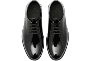 SIRRI Boys Derby Patent Formal Dress Shoes Lace Up Wedding Prom Footwear