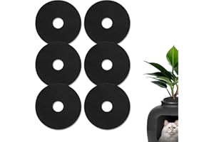 Gosknor 6 Pz Filtro a Carbone Attivo per Lettiera per Gatti, 20cm Rotondi Filtri Lettiera Gatto Antiodore Filtri di Ricambio per Lettiera per Animali Domestici per Mantenere l'Aria Fresca Casa (Nero)