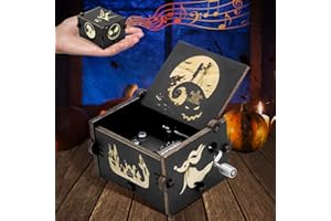 FFTANXS Nightmare Before Music box,Nightmare Before Christmas Hand Crank Music Box,Gothic Gifts Wooden Music Box,Music Box Playing Melody ’THIS NIGHTMARE BEFORE CHRISTMAS‘-Halloween Decoration