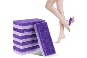 SUJIBHI 6Pcs Foot Pumice Stone Double Sided Foot Scrub Hard Skin Callus Remover Feet Pedicure Tools for Feet Callus Remover Exfoliating Dead Skin Silky Feet (Purple)