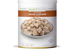Nutristore Freeze Dried Chicken, Emergency Survival Bulk Food Storage, Premium Quality Meat, Perfect for Lightweight Backpacking or Home Meals, USDA Inspected