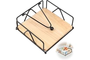 TNOMSNO Servilletero de Mesa con Brazo Lastrado y Base de Madera, Servilleteros Hosteleria, Servilleteros para Mesas de Comedor, Salones, Picnics, Bares y Hoteles
