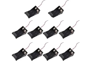 HALJIA Batterie-Aufbewahrungsbox mit Drahtleitungen, 9 V, Kunststoff, 10 Stück