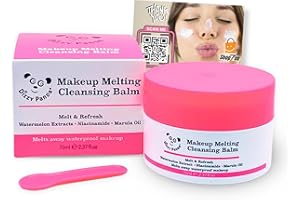 SHOPZEE TRADING LTD Dizzy Panda Makeup Melting Cleansing Balm 70ml & Magnetic Scoop – Waterproof Make Up Remover with Watermelon Extract, Peptide, Hyaluronic Acid, Marula Oil – Includes ShopZee Skincare eBook (1, Pink)