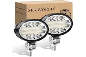 SKYWORLD 2 Pcs Ovalada Faros de Trabajo LED, 5.5 pulgadas 14cm 20W Inundacion spot lámpara trabajo led 12V 24V Focos Tractor Impermeable para Off road Camión Coche ATV SUV 4x4 faros antiniebla