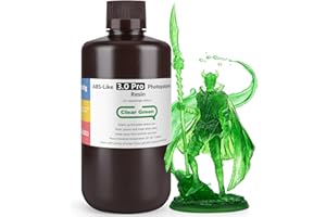 ELEGOO ABS-Like Resin 3.0 Pro, utwardzana promieniowaniem UV, wysoka precyzja, nie k, nietoksyczna, do drukarek LCD/DLP, fotopolimerowa, przezroczysta zieleń, 1000 g