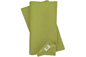 LINEN & COTTON Tovaglioli di Stoffa Colorati Hygge Set di 4-100% Lino, Verde (45 x 45 cm) Tovaglioli da Tavola per Cucina Tavolo da Pranzo Tovaglioli Natalizi per Feste Ristorante Tessuto