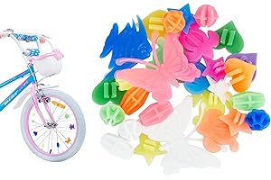 AMIJOUX 36Pcs Bike Spoke Beads for Kids, Bicycle Wheel Spokes Beads Multicoloured Bicycle Clip Beads DIY Plastic Wheel Accessory for Kids Girls and Boys