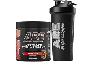 Applied Nutrition Bundle ABE Pre Workout 375g + ABE Black Shaker 700ml | All Black Everything Pre Workout Powder, Energy Drink, Physical Performance, Creatine, Beta Alanine, Caffeine (Cherry Cola)