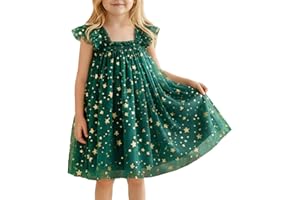 JiAmy Vestido de Navidad para bebé, niña, estrella, lentejuelas, tutú, tul, sin mangas, boda, cumpleaños, fiesta, princesa, vestidos para niñas, 12 meses-5 años