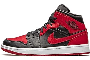 Nike Air Jordan 1 Mid Banned 554724 074 - Chaussures pour homme, Noir/rouge/blanc - Multicolore - Noir Gym Rouge Blanc, 42 EU