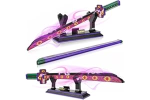 QLT QIAOLETONG ideas Demon Slayer Schwert Cosplay Animes Tsugikuni Yoriichi katana，Bausteinen deko Geschenk für Erwachsene und Jungen ab 6-16 mit Scheide Halterung（Kompatibel Lego 789 pcs）, (MC079)