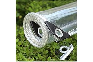 GAYAN Bâche Transparente imperméable, Bâche Durable Résistante aux intempéries avec Oeillets, Auvents Pliables en PVC de 0.35mm pour Jardins, Serre, Plantes, Bâche de Toit,Clear,3x4m