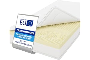 Pillows24-7-strefowy materac 90x200 cm - wysokość 16 cm - H2/H3 | Materac masujący z pianki memory | OEKO-TEX i hipoalergiczny | Zdejmowany pokrowiec, pranie do 60°C | Wyprodukowano w Polsce