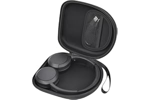 CASMILEE Etui na słuchawki kompatybilne z Sony WH-CH520 bezprzewodowe słuchawki Bluetooth zestaw słuchawkowy nauszny z mikrofonem, torba na słuchawki z redukcją szumów, na kabel USB do pracy, czarne (tylko