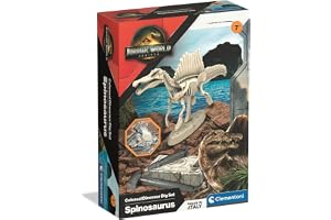 Clementoni | Jurassic World Spinosaurus paleontologisk groda för barn 7 år + | Fossil tegel att gräva | Skelett att montera