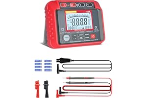 GOLDCHAMP Insulation Resistance Tester TS68, 1MΩ-200GΩ Resistance Measurement, Megohmmeter with Backlit LCD Display, 100 Data Storage, Output Voltage 250V-2500V, Measurement for Transformer, High Voltage Motors